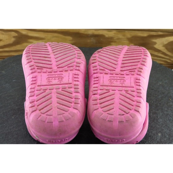 Crocs Toddler Girls 8 Medium Pink Clog Synthetic - Picture 6 of 6